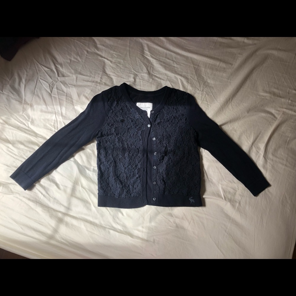 Abercrombie & Fitch Lace Cardigan Navy Size Small